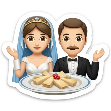 greek wedding breaking plates sticker