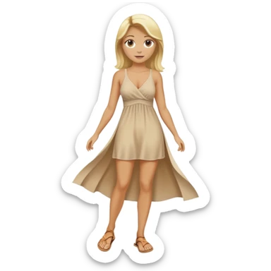 blond woman with beach outfit dress full body sticker