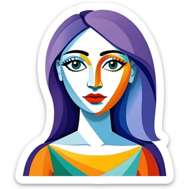 picasso abstract art SPAM MEAT woman painting sticker