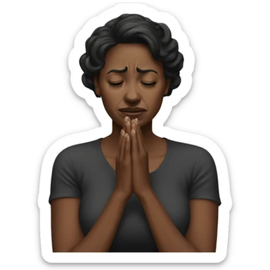 Lady with her hands on her in despair sticker