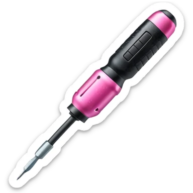 black and pink screwdriver sticker