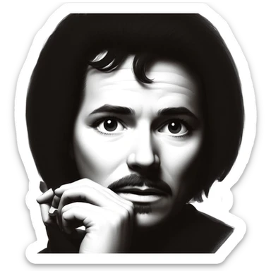 monochrome portrait of girl sticker