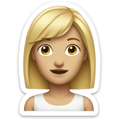 blonde woman with a little bangs sticker