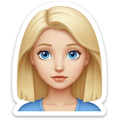 white girl with blonde hair and blue eyes sticker