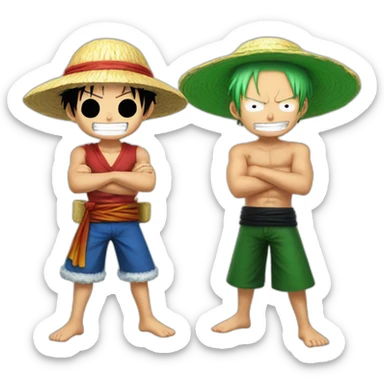luffy & zoro sticker