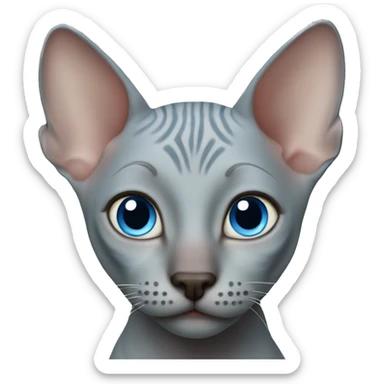 hairless cat blue eyes sticker