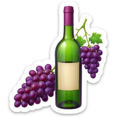  vine bottle with Grapes sticker