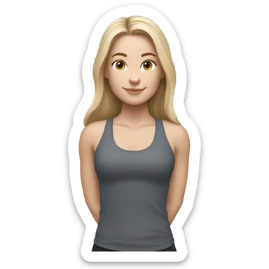 White girl wearing lululemon  sticker