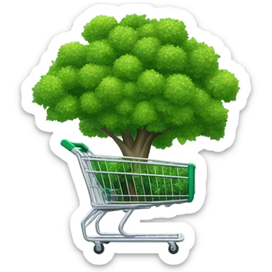 Trees in a shopping cart sticker