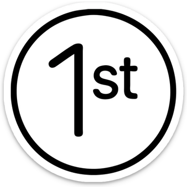 first ,a 1 in a circle with 'st' in the circle sticker