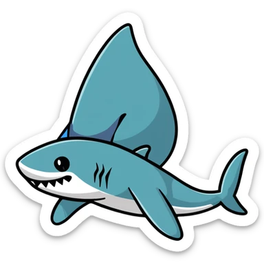 Shark wit a ski mask sticker