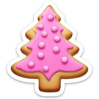 Pink christmas tree cookie sticker