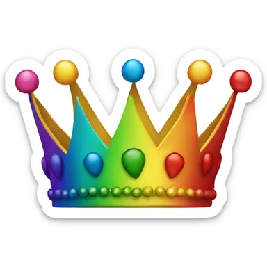 Rainbow crown sticker