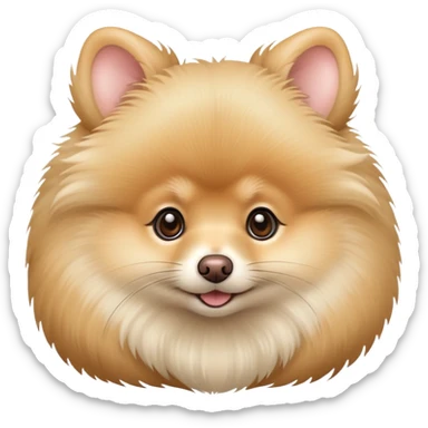 Beige Pomeranian mouse sticker