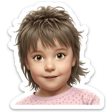 smiling girl portrait with messy hair sticker