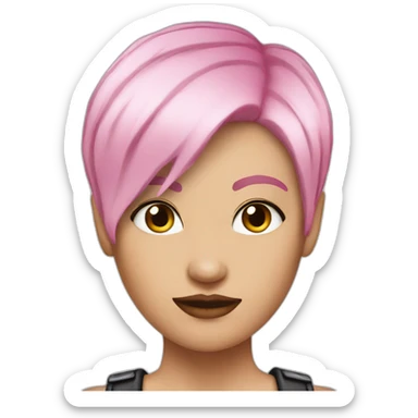 woman pink very short hair style punk sticker