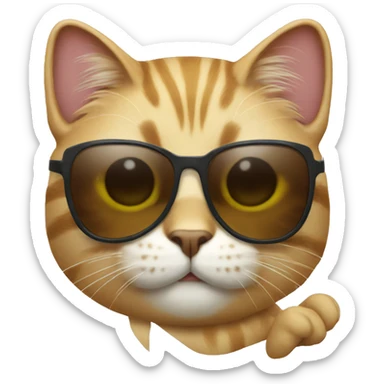 Cat with sunglasses sticker