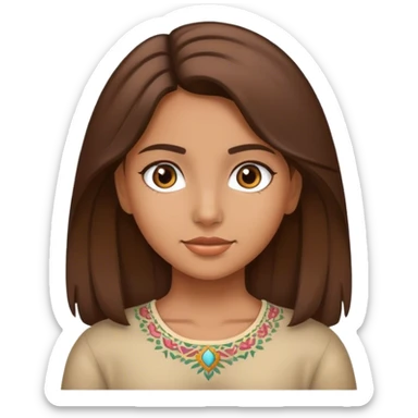 Hispanic Little queen brown hair sticker