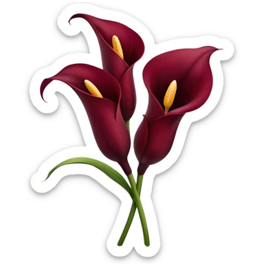burgendy calla lily sticker