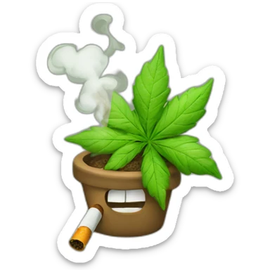 smoking too much weed sticker