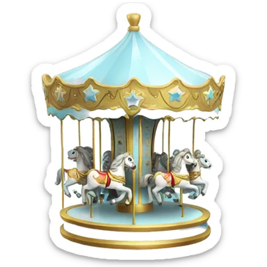 Light blue Christmas carousel sticker