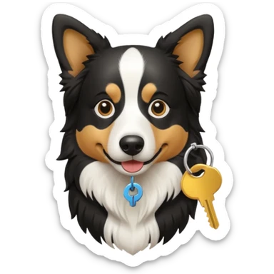 Border collie with keys sticker
