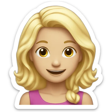 celebrating happy blonde girl sticker