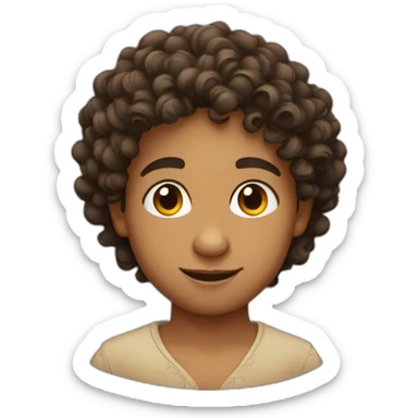 Maroccan boy with curly hair sticker