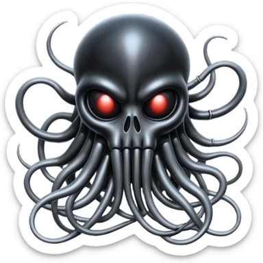 organic black wires merging into a dark monstrous creature, Giger-esque sticker