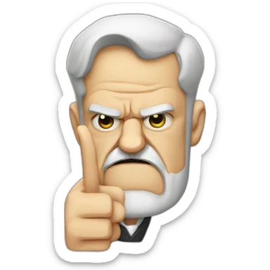 Angry thumb down Sigmund Freud sticker