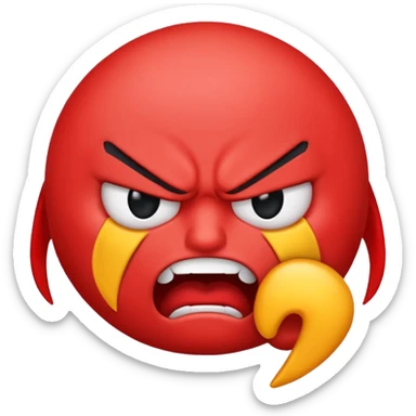 an angry emoji chocking itself sticker
