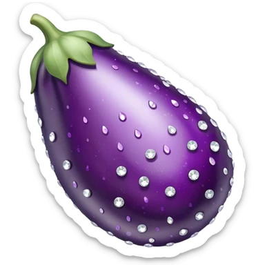 Bedazzled rhinestone eggplant sticker