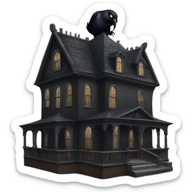 Side view Nevermore Academy. Haunted Addams house.  sticker