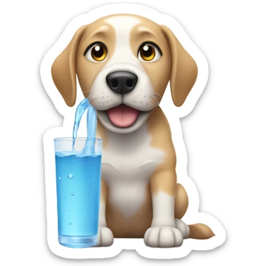 Dog drink water sticker