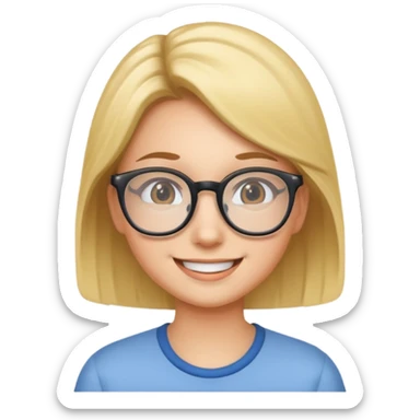 😄 with glasses on sticker