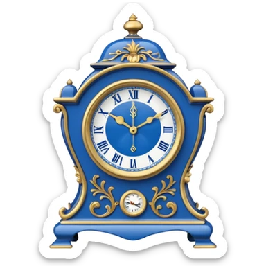 blue mantel clock sticker