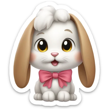 Cute rabbit with bow sticker
