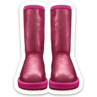 Realistic raspberry glitter and fur Ugg boots. sticker