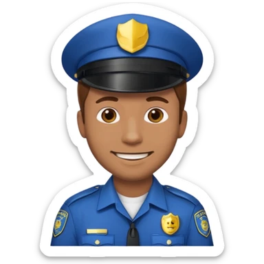 Polizist Emoji mann braune haare sticker