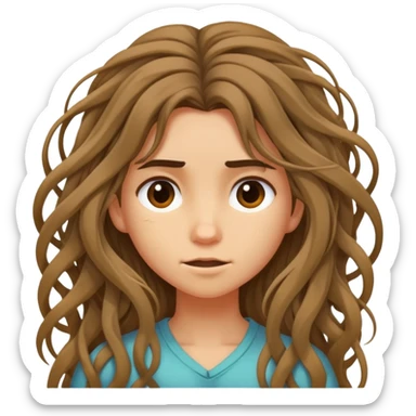 girl not wanting to wash her hair sticker