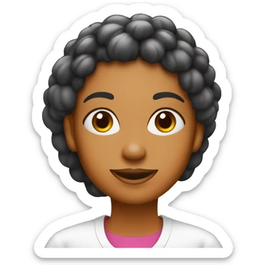 Vendeuse cheveux noir avec des fruits et légumes  sticker