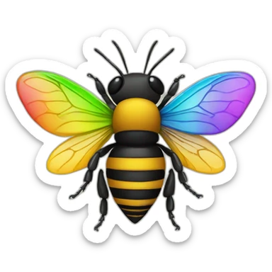 Rainbow Bees sticker