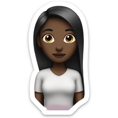 A girl with dark skin and straight black hair sticker