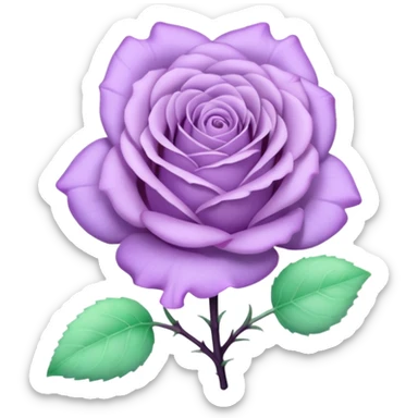 pastel goth rose emoji with pastel lavender petals and mint green highlights sticker