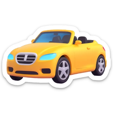 elegant 3D emoji of a car with a transparent protective film, shiny and sophisticated finish sticker