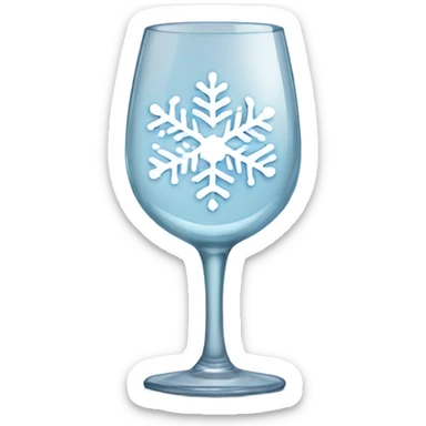 Wine glass with snowflake pattern  sticker