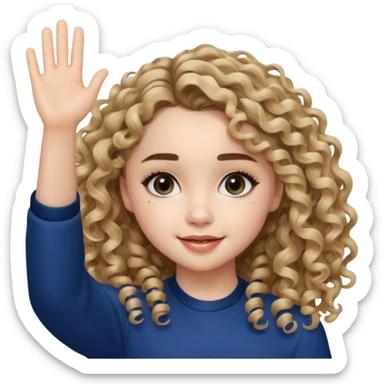 sabrina carpenter curly hair waving to fans sticker