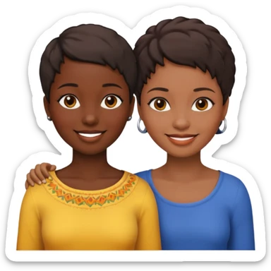 Ma meilleur amie et moi (femme) africaine cheveux court sticker