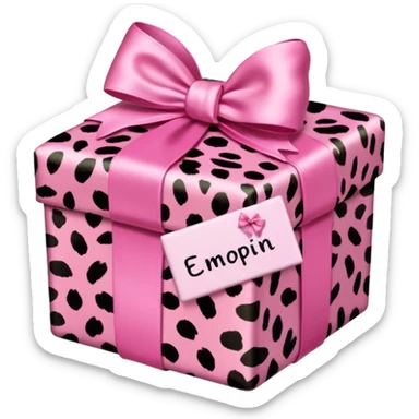 pink leopard print present sticker