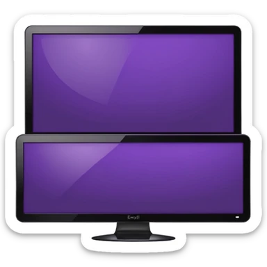 3 dark violet wide screen monitors sticker